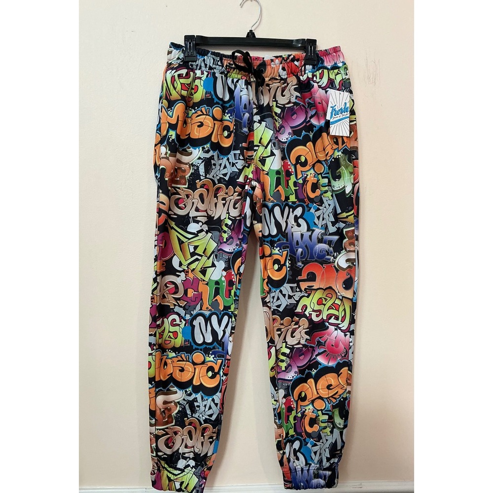 Fresh Prince Of Belair Graffiti Joggers Funky Hip‎ Hop Style All Print  Size L